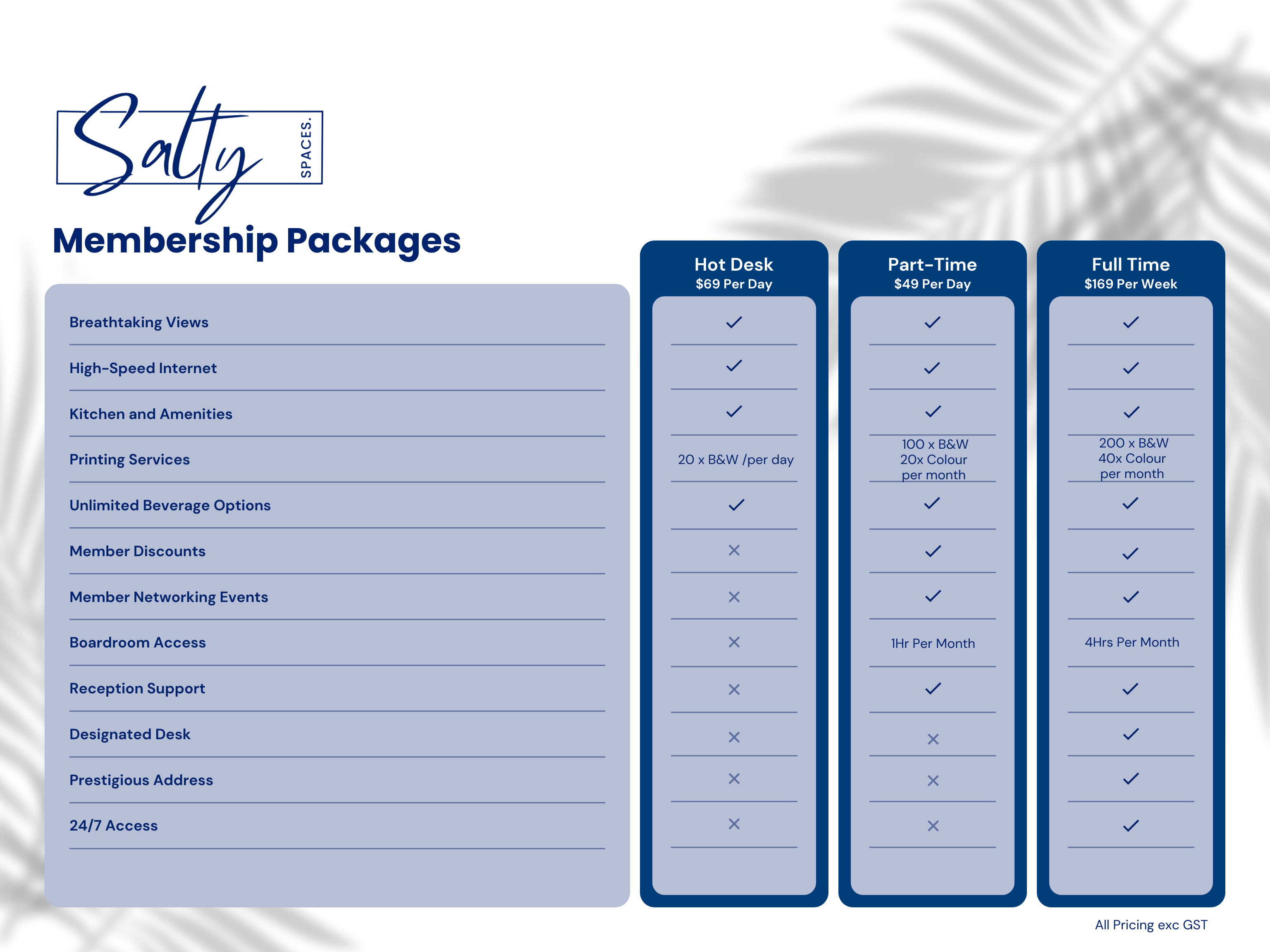 Salty Spaces Membership Packages (3)